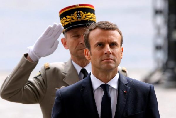 French President Emmanuel Macron attends a ceremony at the Tomb of the Unknown soldier at the Arc de Triomphe in Paris, France, May 14, 2017.   REUTERS/Michel Euler/Pool