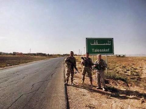 Chaldean Assyrian military volunteers protecting Telsskef in northern Iraq from ISIS 