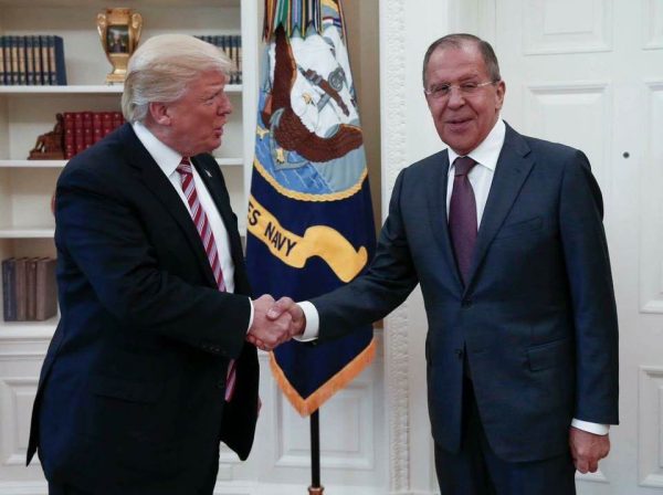 President Trump welcomed Russia’s foreign minister and U.S. ambassador to the White House. 