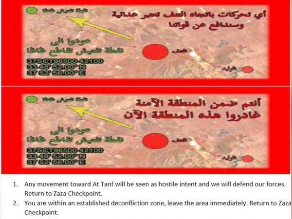 US leaflets in syria