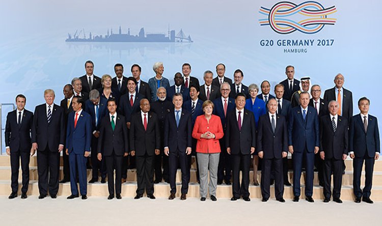 G20 summit in Hamburg, participants . July 2017