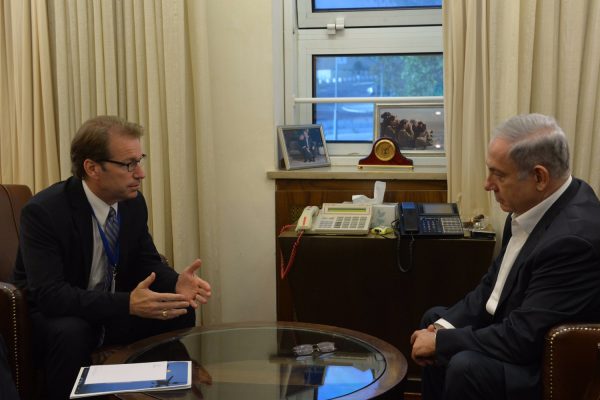 REP Peter Roskam is shown with Israeli PM Netanyahu during a visit to Israel . 
