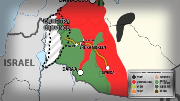 provinces of Daraa, Quneitra and Sweida , syria map 2