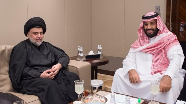 Iraqi cleric Moqtada Al Sadr with Saudi Arabia's Crown Prince Mohammed bin Salman / Credit: Saudi Press Agency 