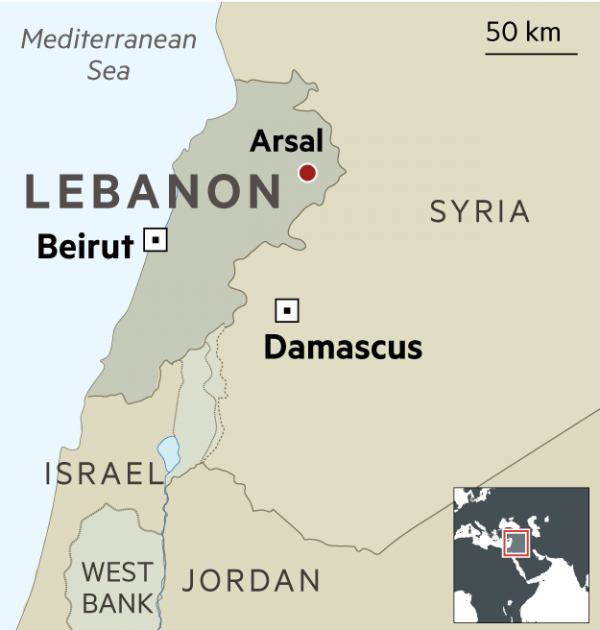 arsal lebanon map