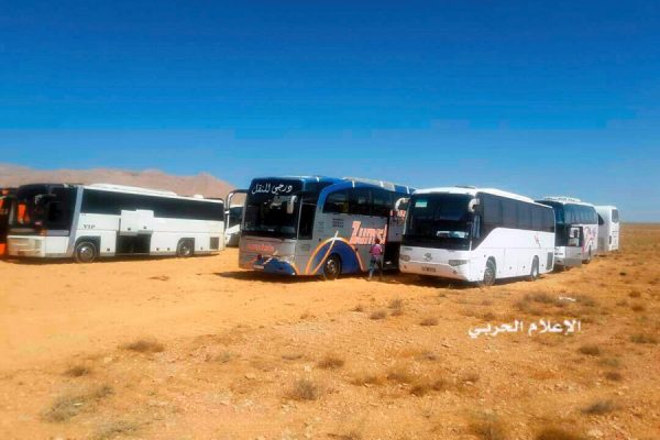 ISIS militants leaving Lebanon in a/c buses
