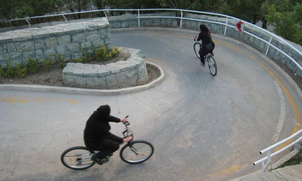 'They said girls don't ride bikes': Iranian women defy the cycling fatwa. Women are shown cycling at Mothers Paradise park, a female-only public recreation area in Tehran, Iran. Photograph: Behrouz Mehri/AFP/Getty Images