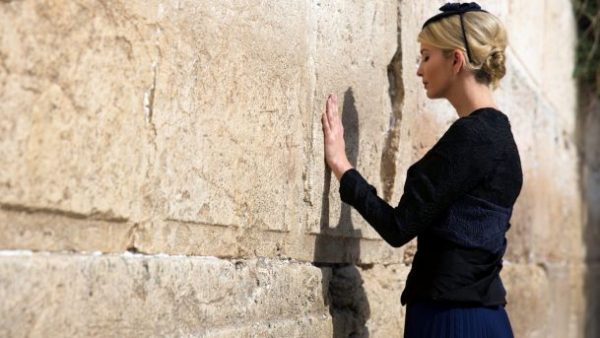 Ivanka Trump touches the Western Wall in Jerusalem's Old City, May 22, 2017.
