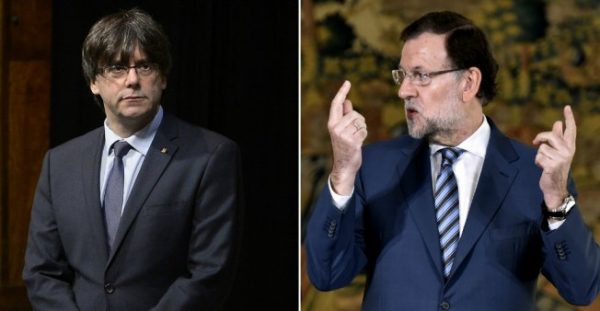 © AFP file picture | Spain’s Prime Minister Mariano Rajoy (right) asked senators to depose Catalonia’s regional President Carles Puigdemont on October 27.
