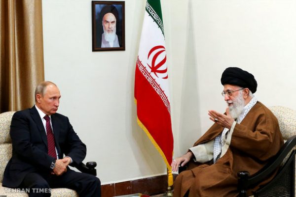 Iran's supreme leader Ayatollah Khamenei meets Russia's president Vladimir Putin 