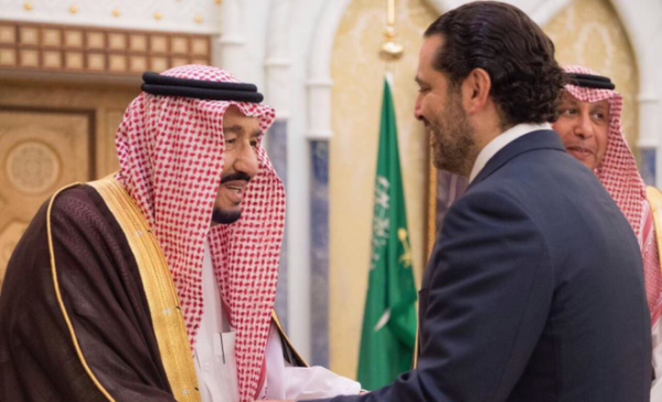 Saudi Arabia's King Salman met with Lebanese PM Saad al-Hariri in Riyadh on November 6 [Handout/Reuters]