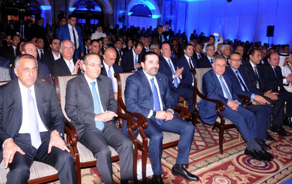 Prime Minister Saad al-Hariri said on Thursday Lebanon’s political crisis was “a wake-up call” . He is shown here at the Annual Arab Banking Conference in Beirut 