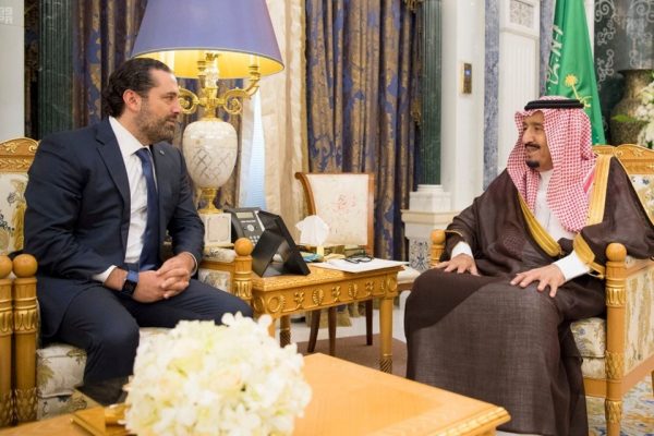 Saudi Arabia's King Salman met with Lebanese PM Saad al-Hariri in Riyadh on November 6 [Handout/Reuters]