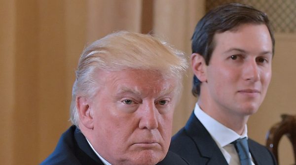 President Donald Trump, left, with senior adviser Jared Kushner 