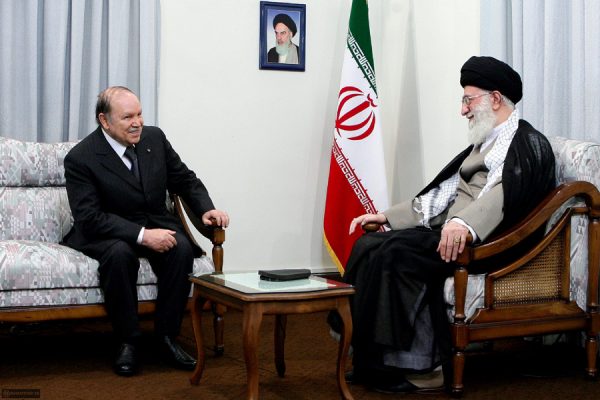 Ayatollah Ali Khamenei (R) meeting with visiting Algerian President Abdelaziz Bouteflika in 2010 in Tehran, Iran. IRan created Lebanon's Hezbollah militant group in the early eighties and continues to fund it and train it 