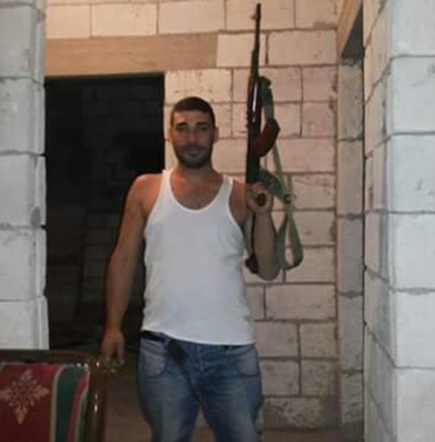 29-year-old murder suspect Tarek Hawchieh proudly posing with a Klashnekov gun