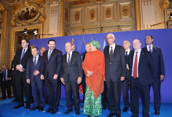 The International Support Group for Lebanon conference . Lebanese Prime Minister Saad Hariri met world leaders for crisis talks in Paris on Friday