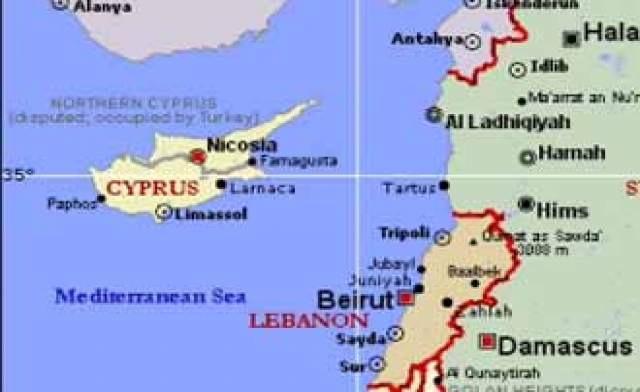 lebanon cyprus map