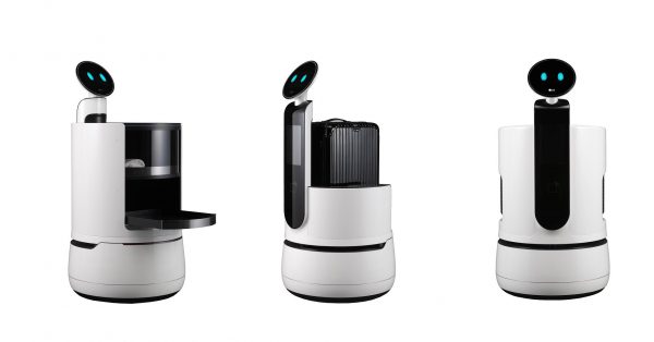 Source: LG Electronics The three new concept robots from LG Electronics are aimed at the services industry, in areas like hotels, airports and supermarkets.