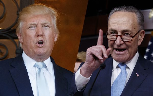 Senate Democratic leader Chuck Schumer and president Trump. “Negotiating with President Trump is like negotiating with Jell-O,” Sen. Chuck Schumer said on the Senate floor as he slammed the president for shifting positions Friday during last-ditch talks.