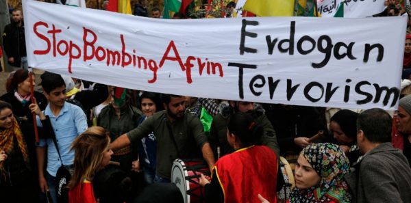 anti turkish protest by Kurds in Lebanon