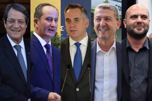 The main presidential candidates are from Left Nicos Anastasiades, Stavros Malas, Nicolas Papadopoulos, Yiorgos Lillikas and Christos Christou 