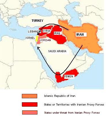 Iran proxy forces map