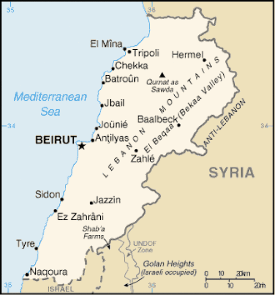 lebanon map naqoura