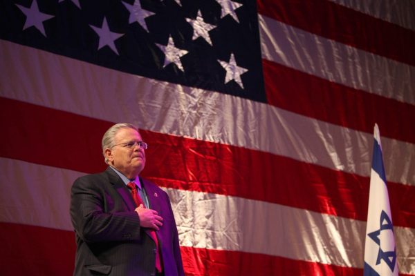 The Rev. John C. Hagee, who gave the closing prayer at the new embassy, once said that God allowed the Holocaust to return Jews to Israel: “Because God said, ‘My top priority for the Jewish people is to get them to come back.’”CreditGali Tibbon/Agence France-Presse — Getty Images 