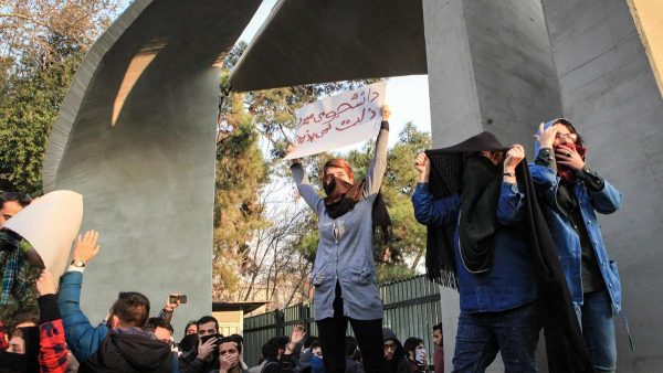 Iranian students protest at the University of Tehran during a demonstration driven by anger over economic problems, in the capital Tehran on December. AFP 