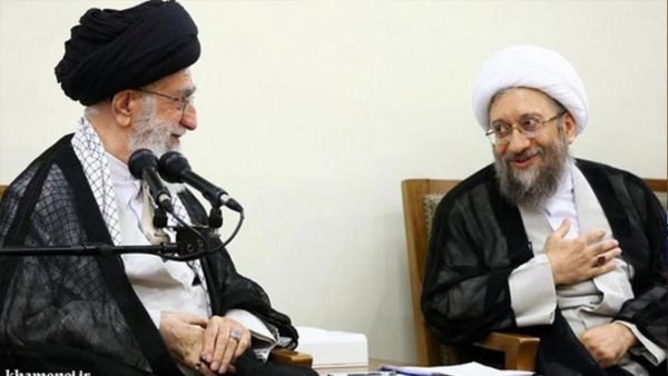 Ayatollah Ali Khamenei (L) , appointed Ayatollah Sadeq Amoli Larijani (R) as the new chairman of Iran's Expediency Council.