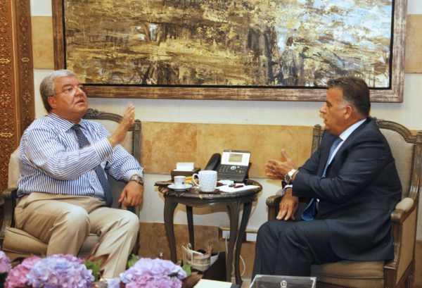 File photo:Minister of Interior and Municipalities, Nouhad Mashnouk is shown with Internal Security Forces Director, General Ibrahim Basbous