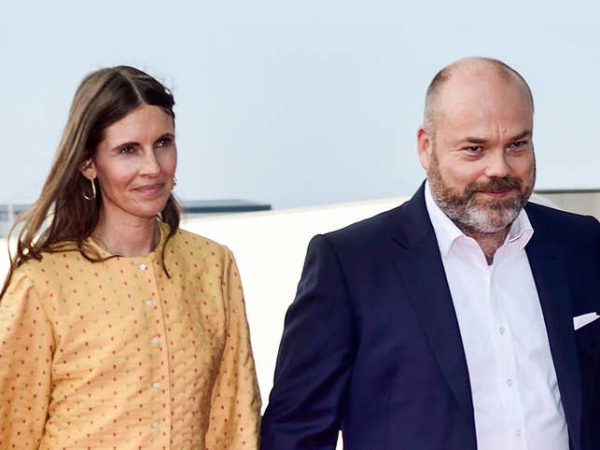 Anders Holch Povlsen and his wife Anne Holch Povlsen (L) at the celebration of the 50th birthday of Crown Prince Frederik of Denmark in Royal Arena in Copenhagen, Denmark. 