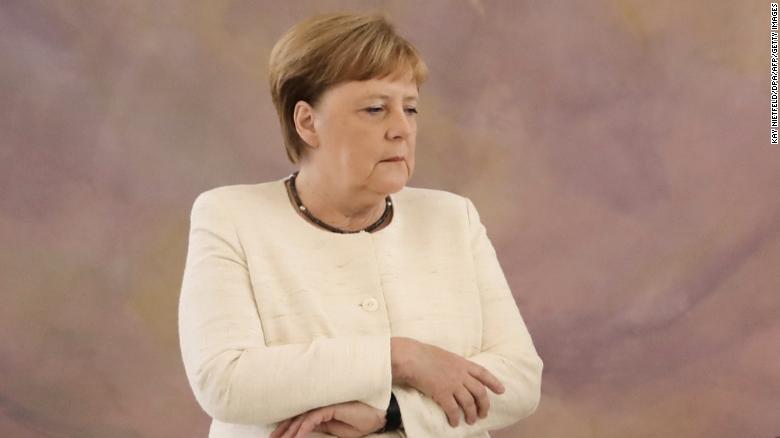 Angela Merkel seen shaking