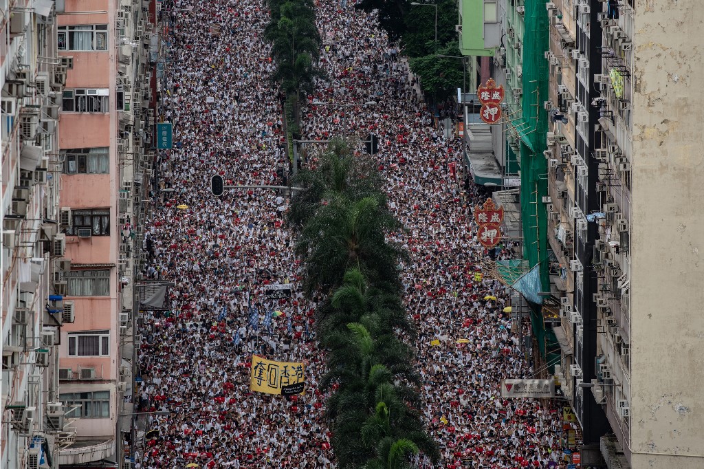 hong kong protest million