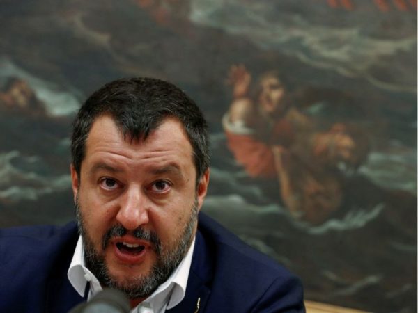 FILE PHOTO: Italy's Interior Minister and Deputy Prime Minister Matteo Salvini holds a press conference at the Chambers of Deputies, in Rome,Italy, July 25, 2019 REUTERS/Yara Nardi