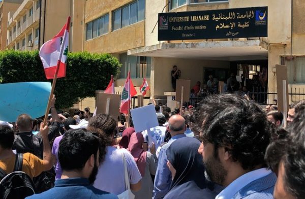 Activists in Beirut protesting funding cuts to the Lebanese University. Lebanon’s political leaders hope to impose austerity measures without reforming a political system renowned for its dysfunction.