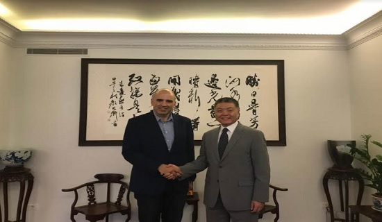 Lebanon Minister of Agriculture Engineer, Louis Lahoud and the ambassador of China in Lebanon Wang Kejian