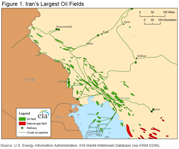 iran oil fields_map