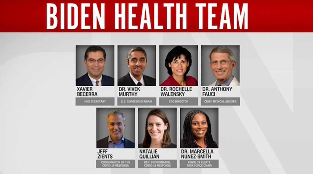 Biden introduces his health team, outlines key goals of his first 100