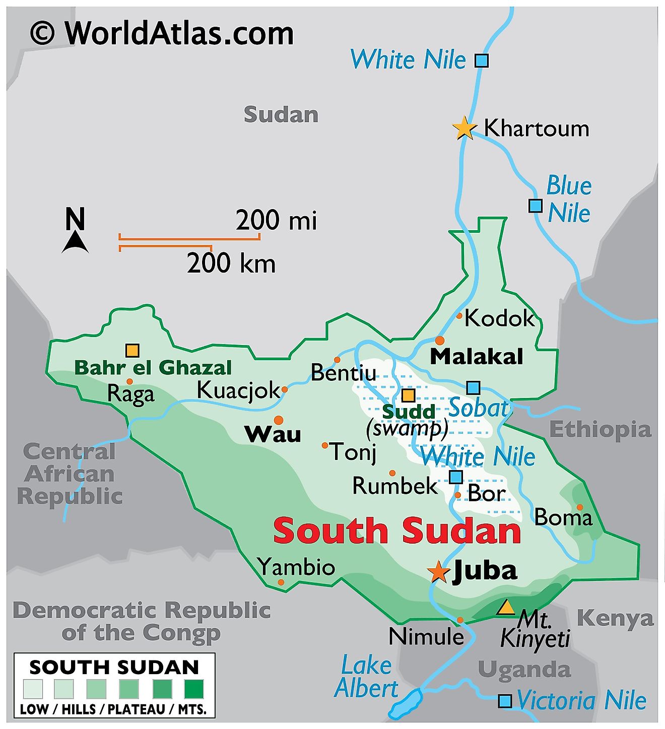 SOUTH SUDAN MAP 