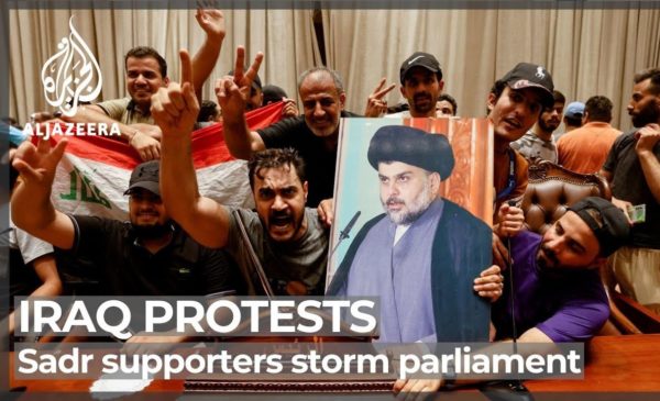Supporters of Iraqi cleric Sadr storm parliament  for second time
