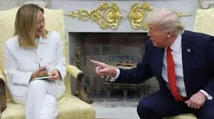 Trump says ‘no rush’ to end tariffs on EU In meeting  with Meloni, video