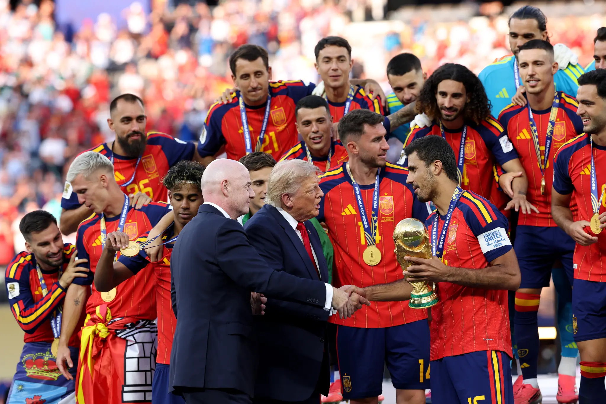 Trump hands out medals to World Cup champion Spain